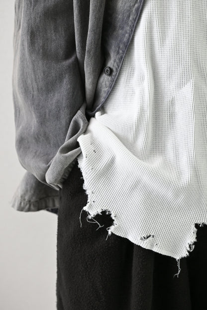 ANCELLM / FADED L/C WORK SHIRT -F.BLUE