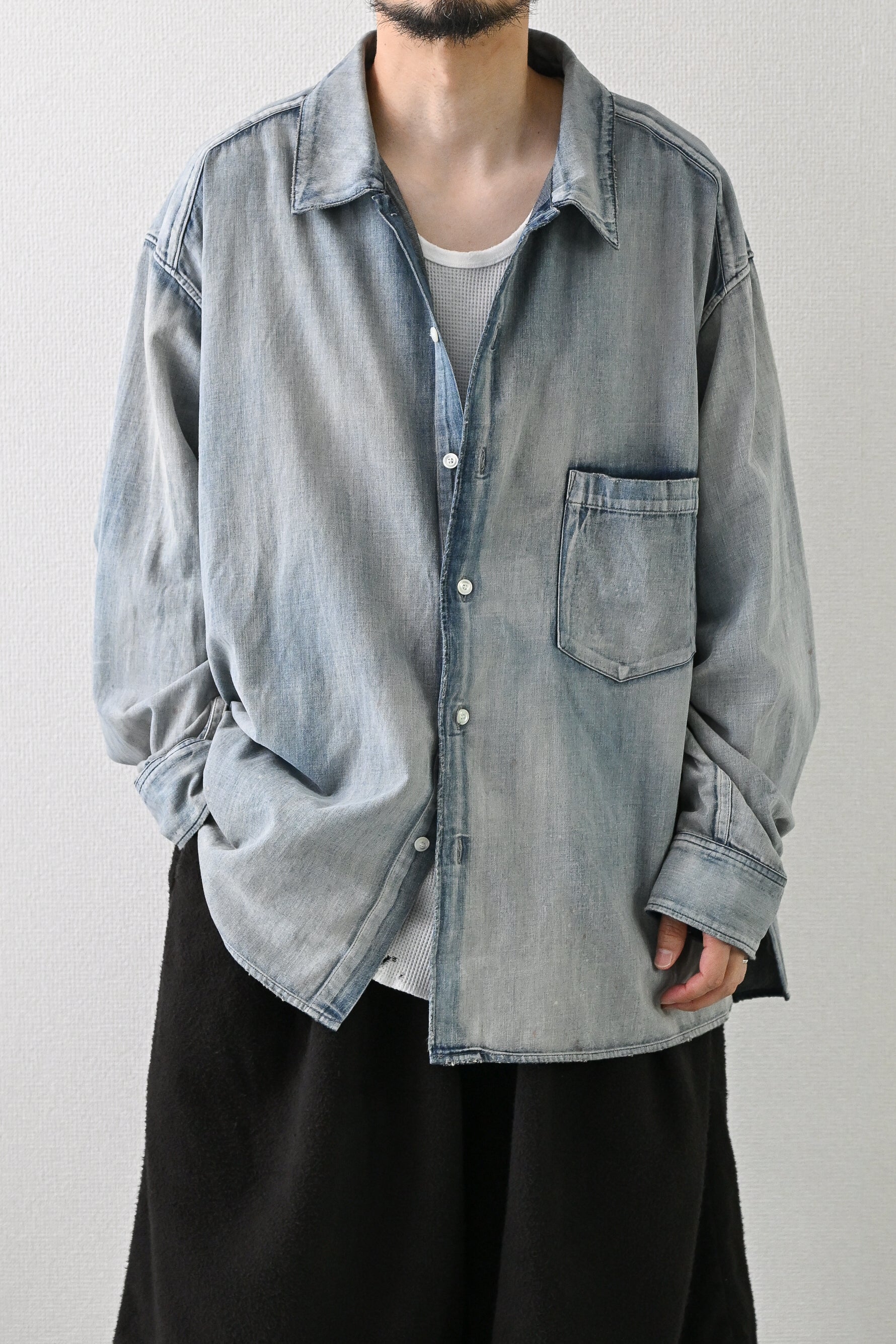 ANCELLM / L.T OZ DENIM SHIRT -INDIGO – and father
