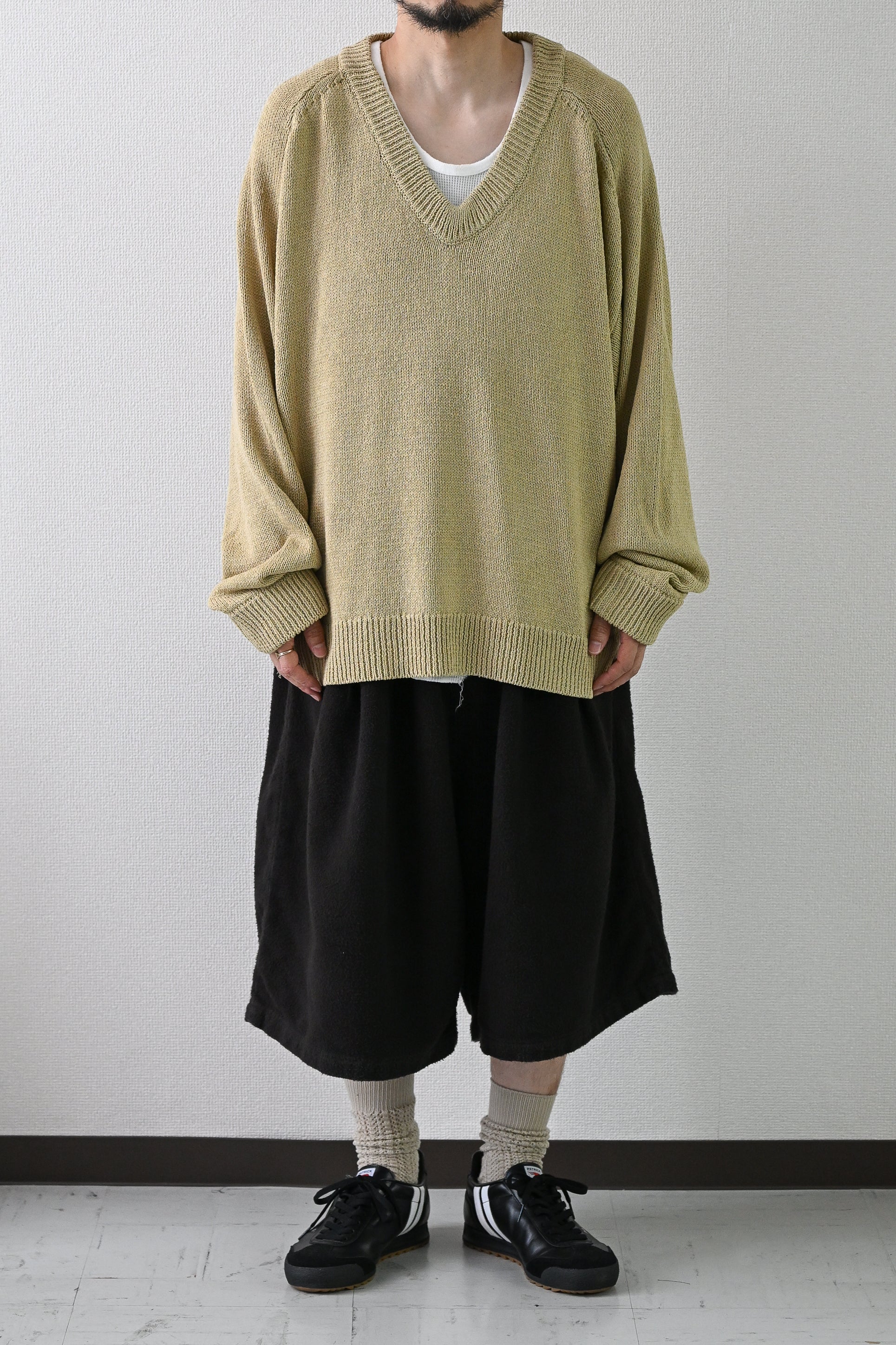 ANCELLM / UV NECK KNIT -SAGE – and father