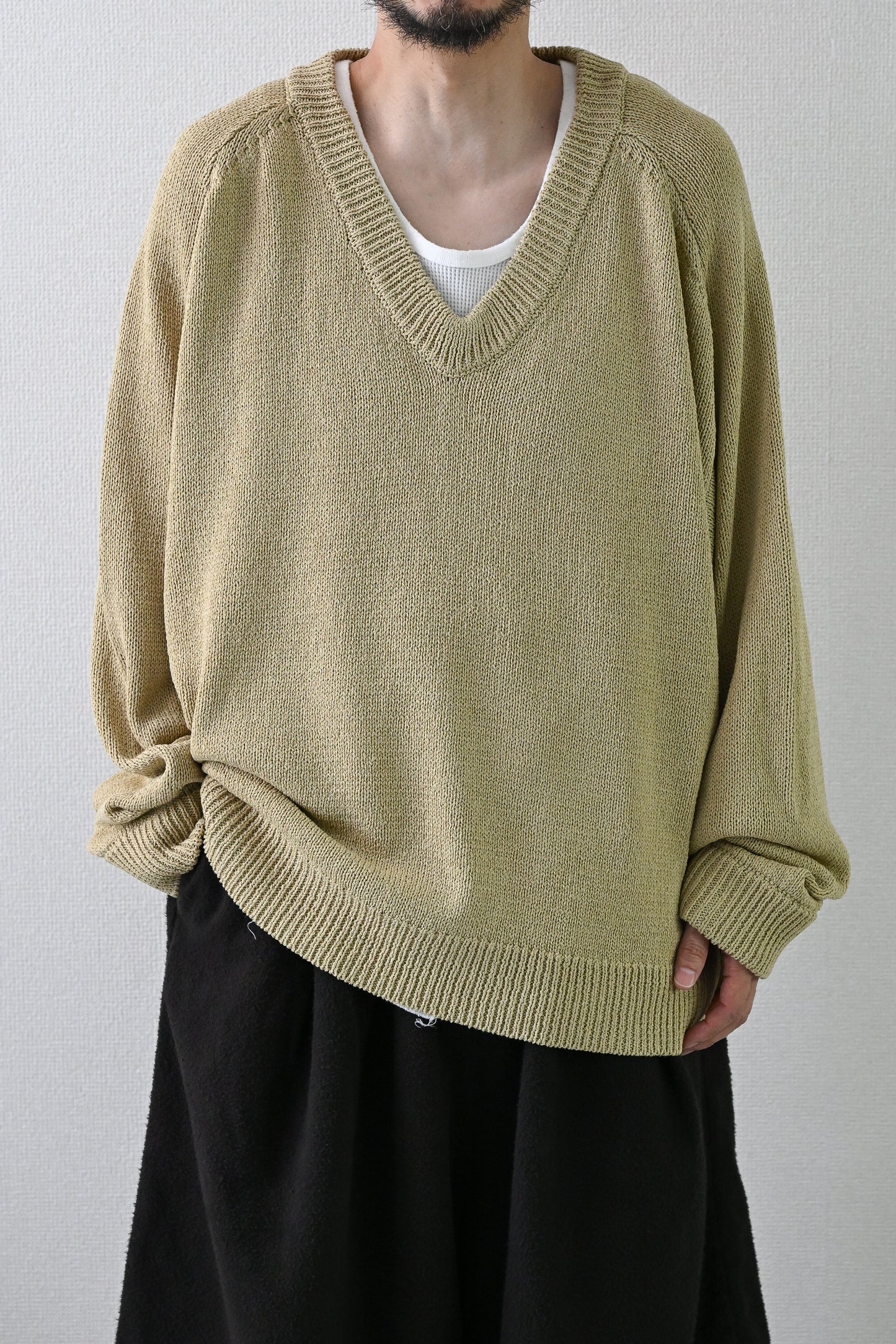ANCELLM / UV NECK KNIT -SAGE
