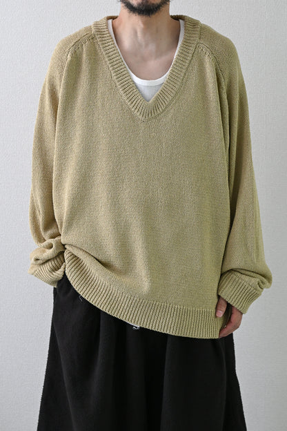 ANCELLM / UV NECK KNIT -SAGE