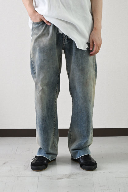 ANCELLM / CUT-OFF LENGTH DENIM PANTS -INDIGO