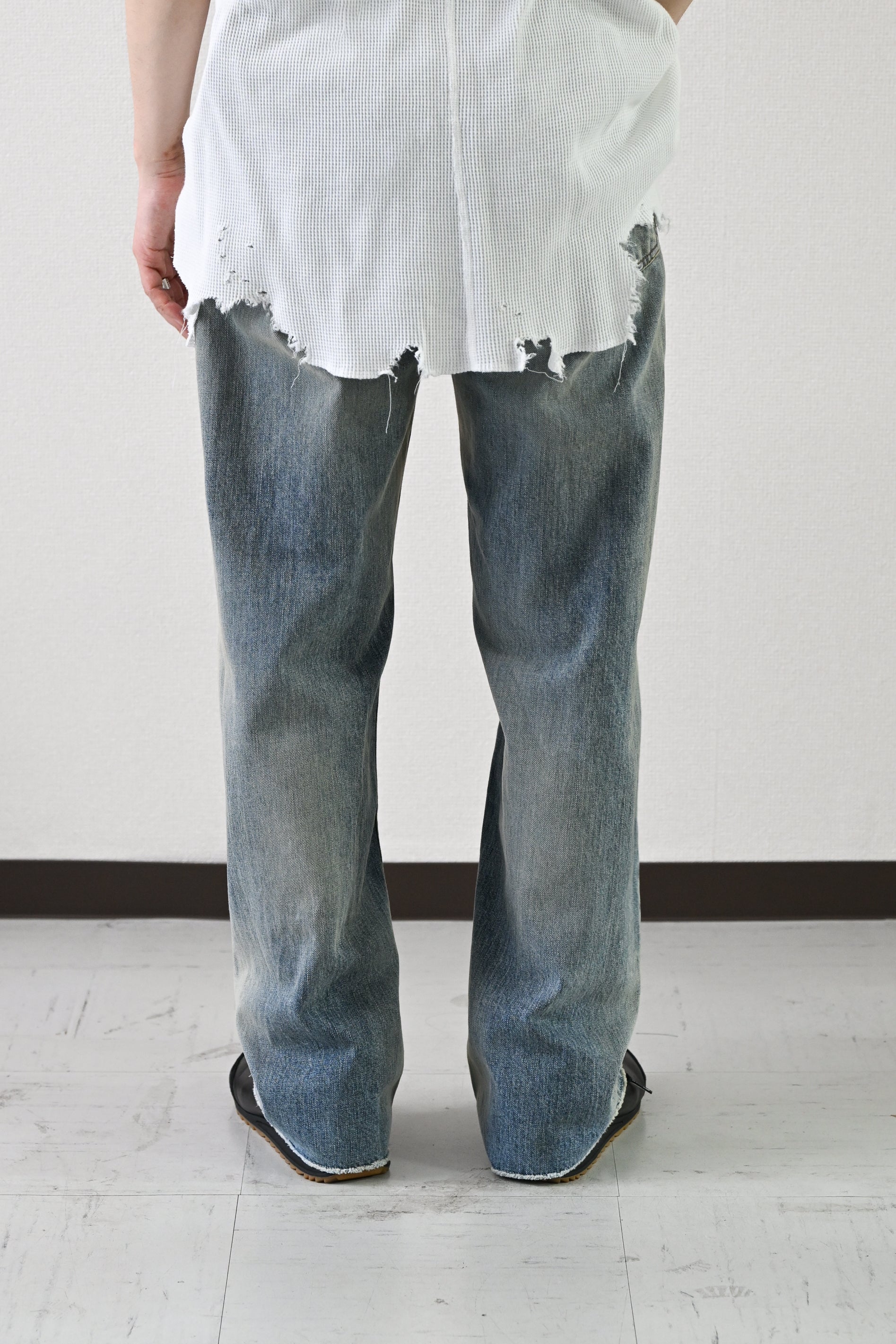 ANCELLM / CUT-OFF LENGTH DENIM PANTS -INDIGO