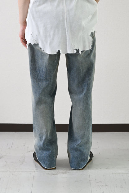 ANCELLM / CUT-OFF LENGTH DENIM PANTS -INDIGO