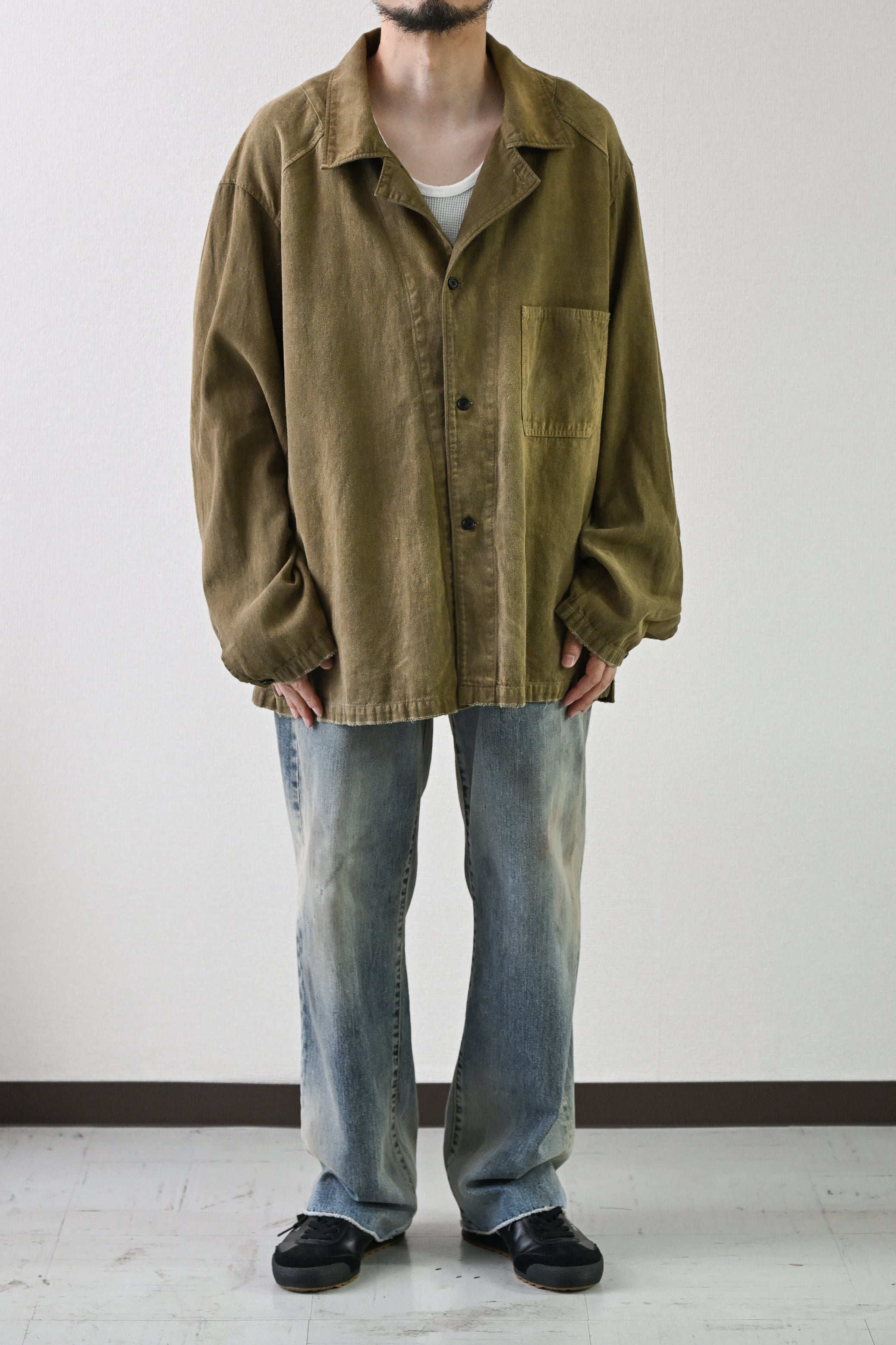 ANCELLM / CUT-OFF LENGTH DENIM PANTS -INDIGO