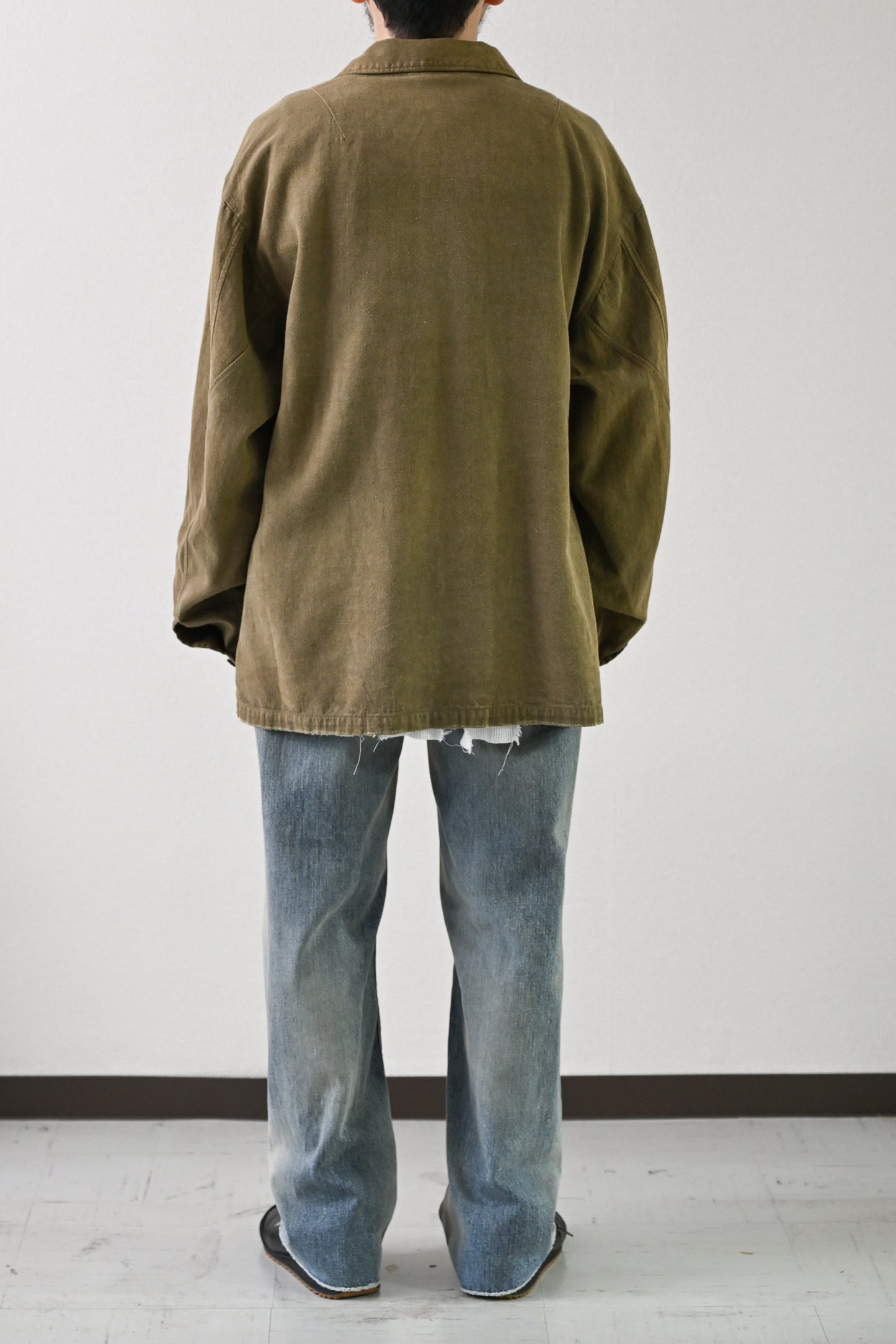 ANCELLM / FADED L/C WORK SHIRT -OLIVE