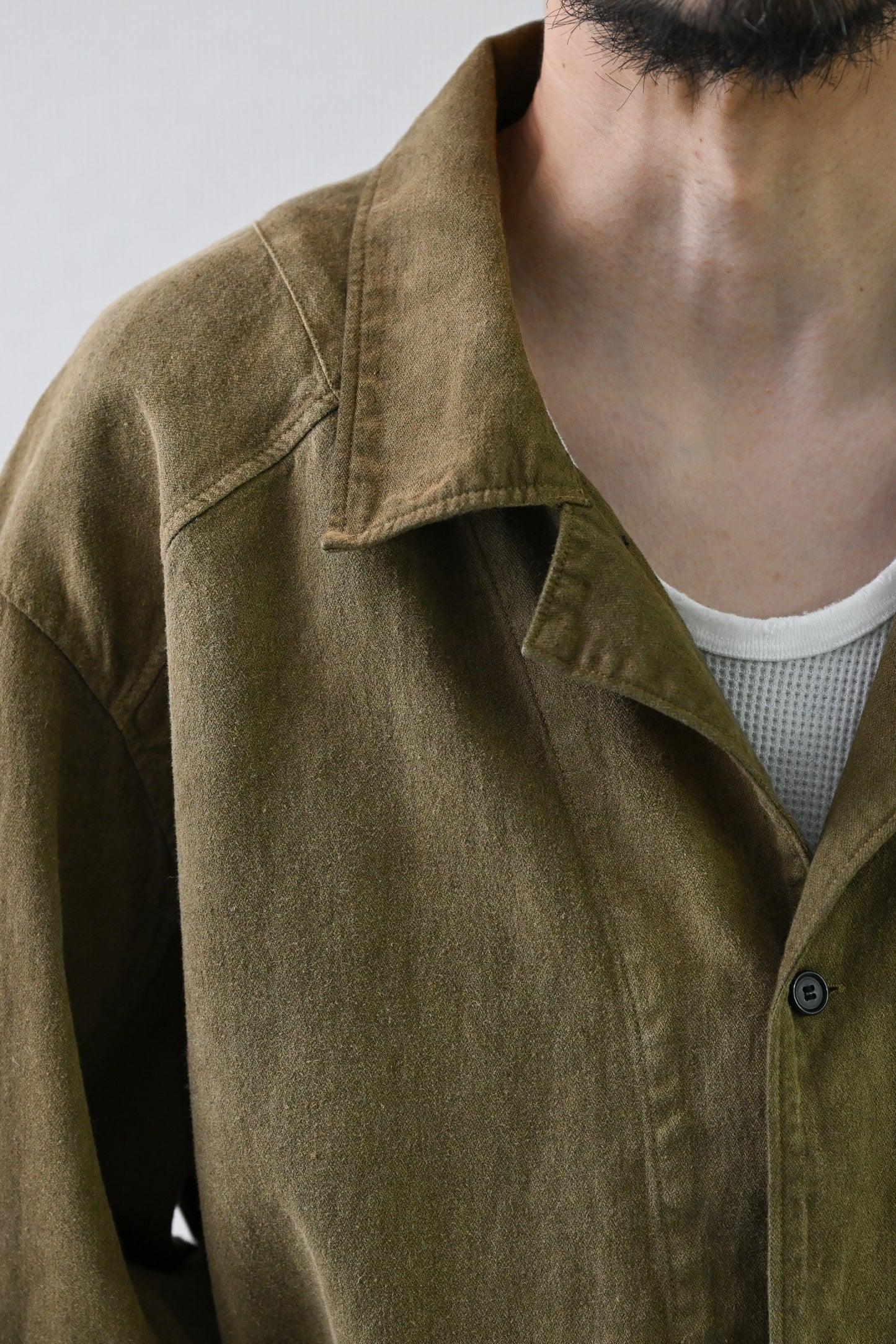 ANCELLM / FADED L/C WORK SHIRT -OLIVE