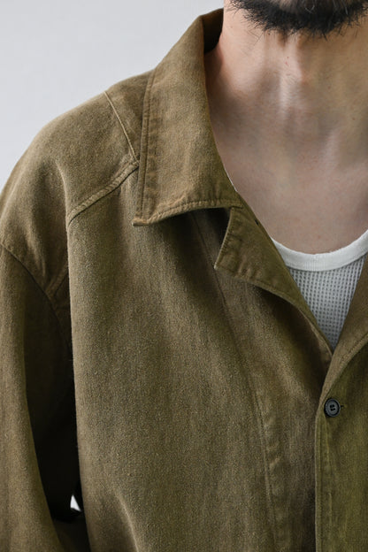 ANCELLM / FADED L/C WORK SHIRT -OLIVE