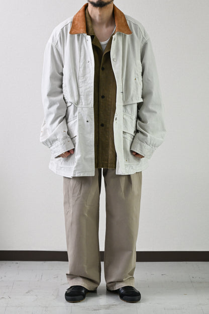 ANCELLM / AGING DENIM HALF JACKET -G.WHITE