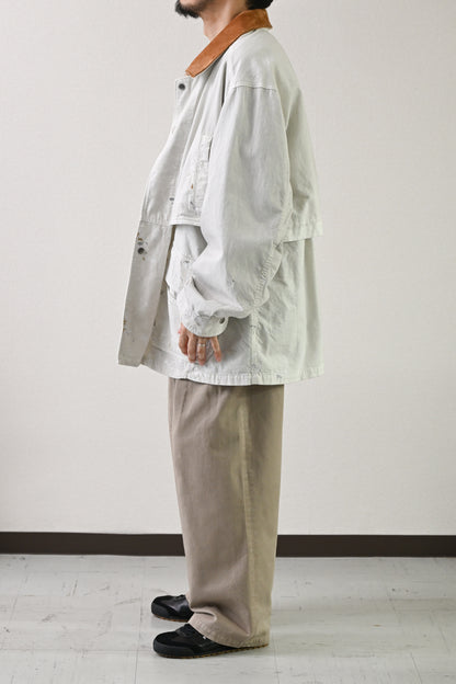 ANCELLM / AGING DENIM HALF JACKET -G.WHITE