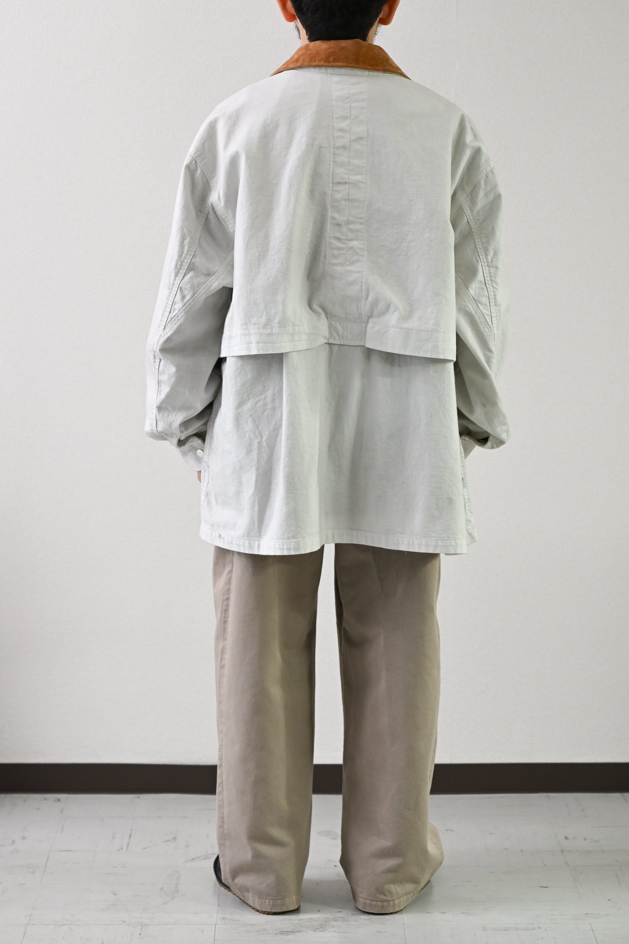 ANCELLM / AGING DENIM HALF JACKET -G.WHITE