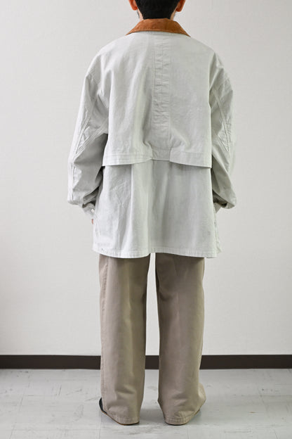 ANCELLM / AGING DENIM HALF JACKET -G.WHITE