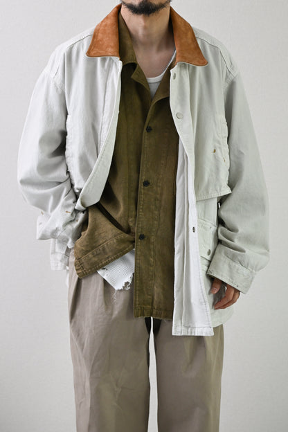 ANCELLM / AGING DENIM HALF JACKET -G.WHITE