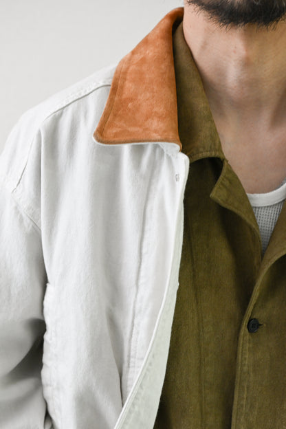 ANCELLM / AGING DENIM HALF JACKET -G.WHITE