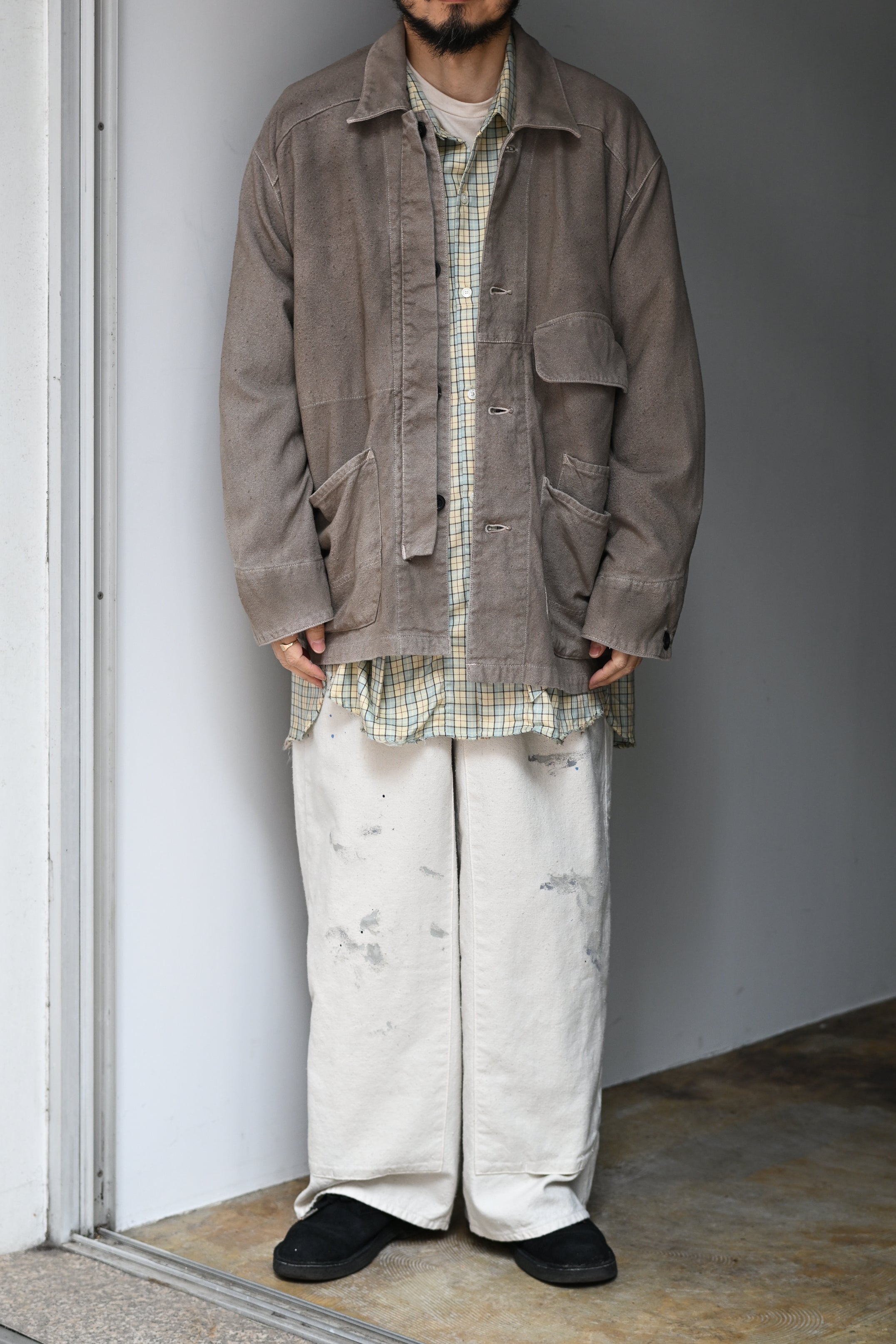 ANCELLM / C/R DUCK COVERALL JACKET -GREIGE – and father