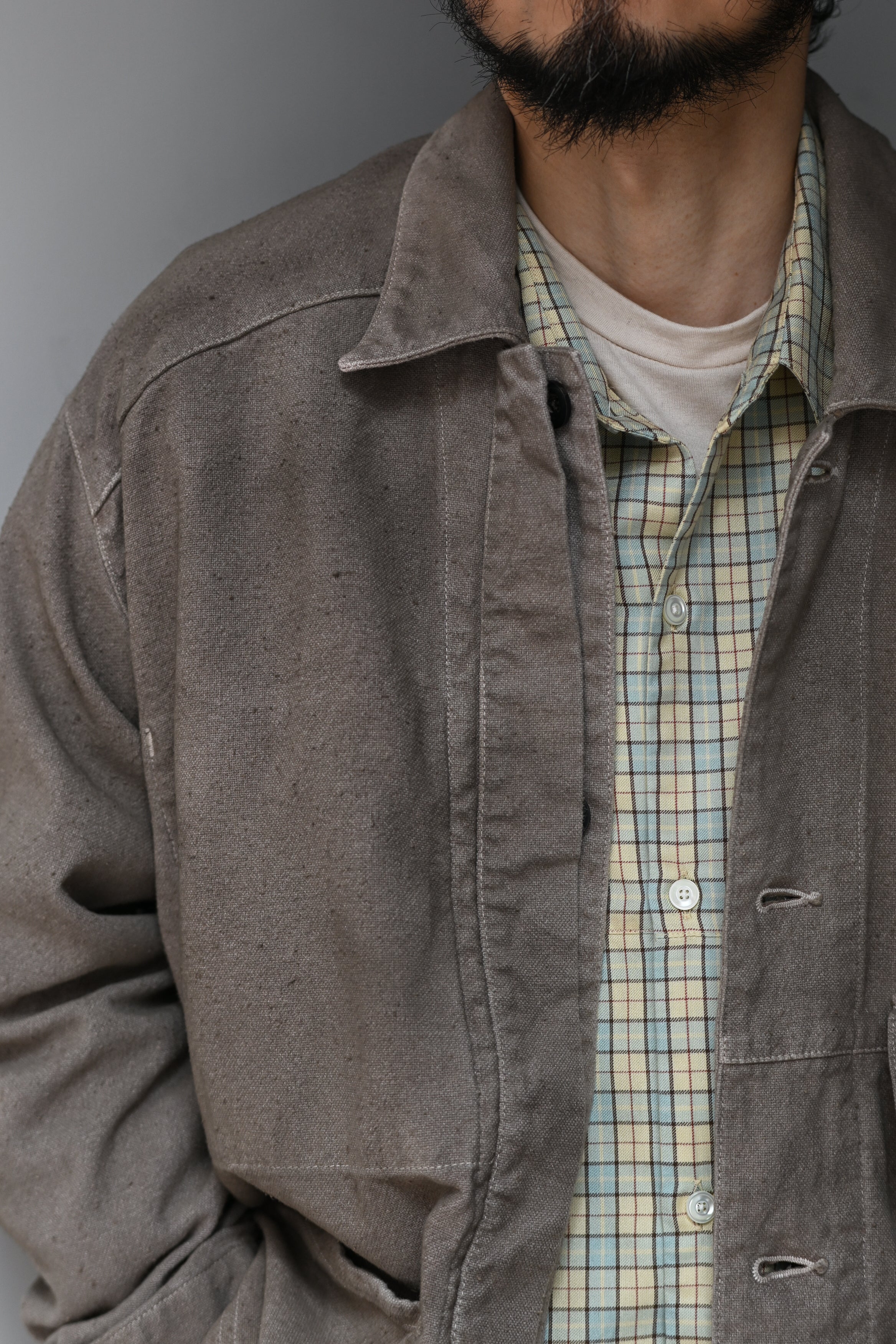 ANCELLM / C/R DUCK COVERALL JACKET -GREIGE – and father