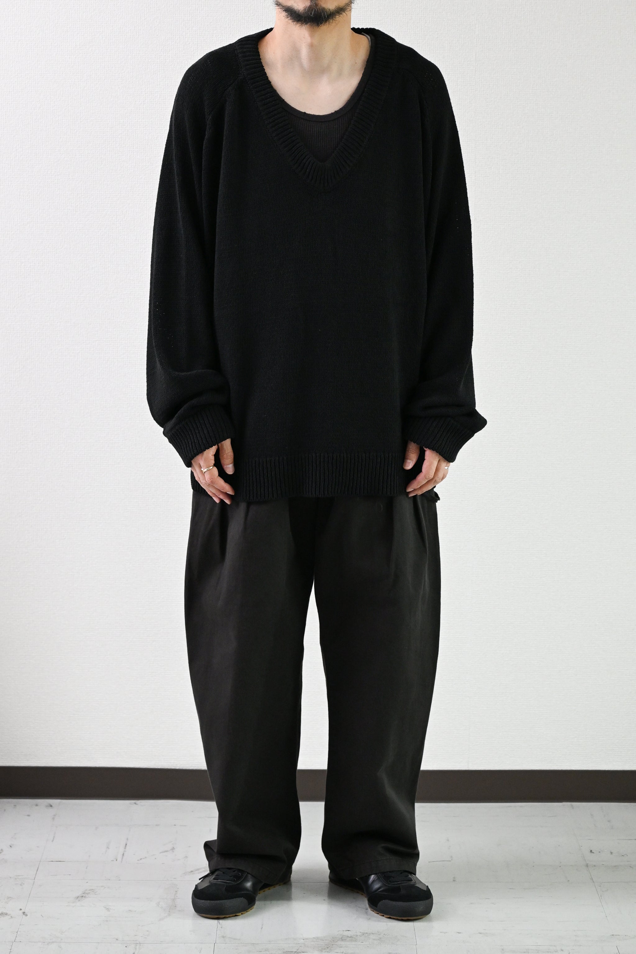ANCELLM / CHINO SLACKS -BLACK – and father