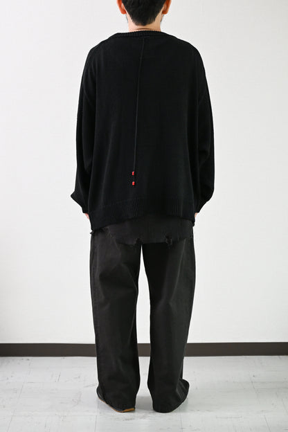 ANCELLM / UV NECK KNIT -BLACK