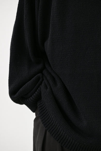 ANCELLM / UV NECK KNIT -BLACK