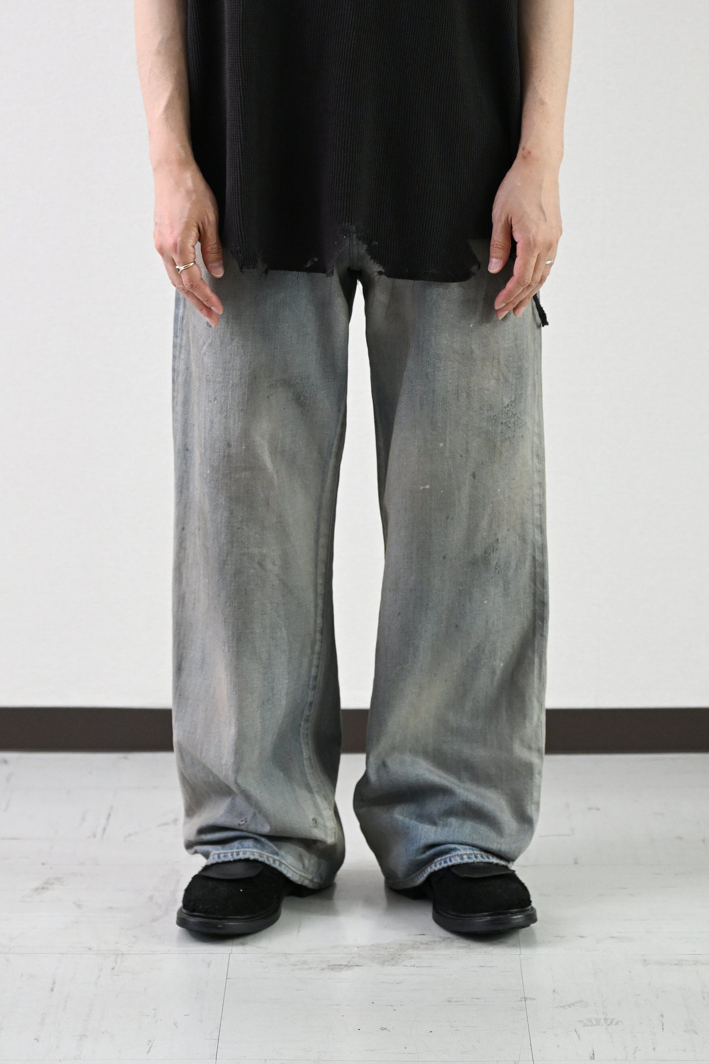 ANCELLM / SHOE-CUT DENIM PANTS -INDIGO