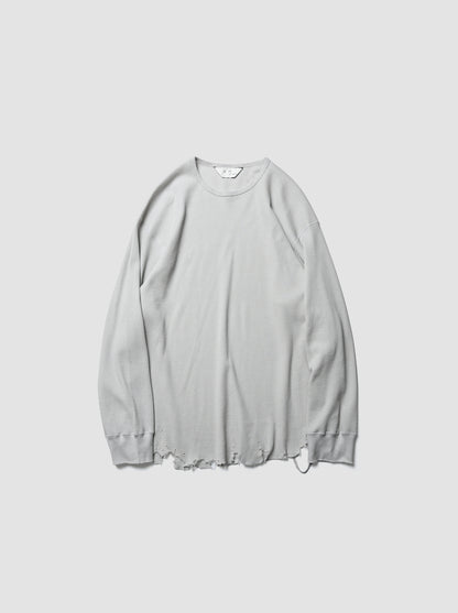 ANCELLM / DAMAGE WAFFLE CREW LS -GREIGE
