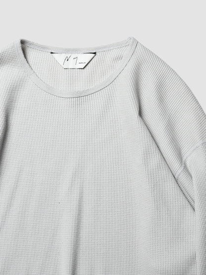 ANCELLM / DAMAGE WAFFLE CREW LS -GREIGE