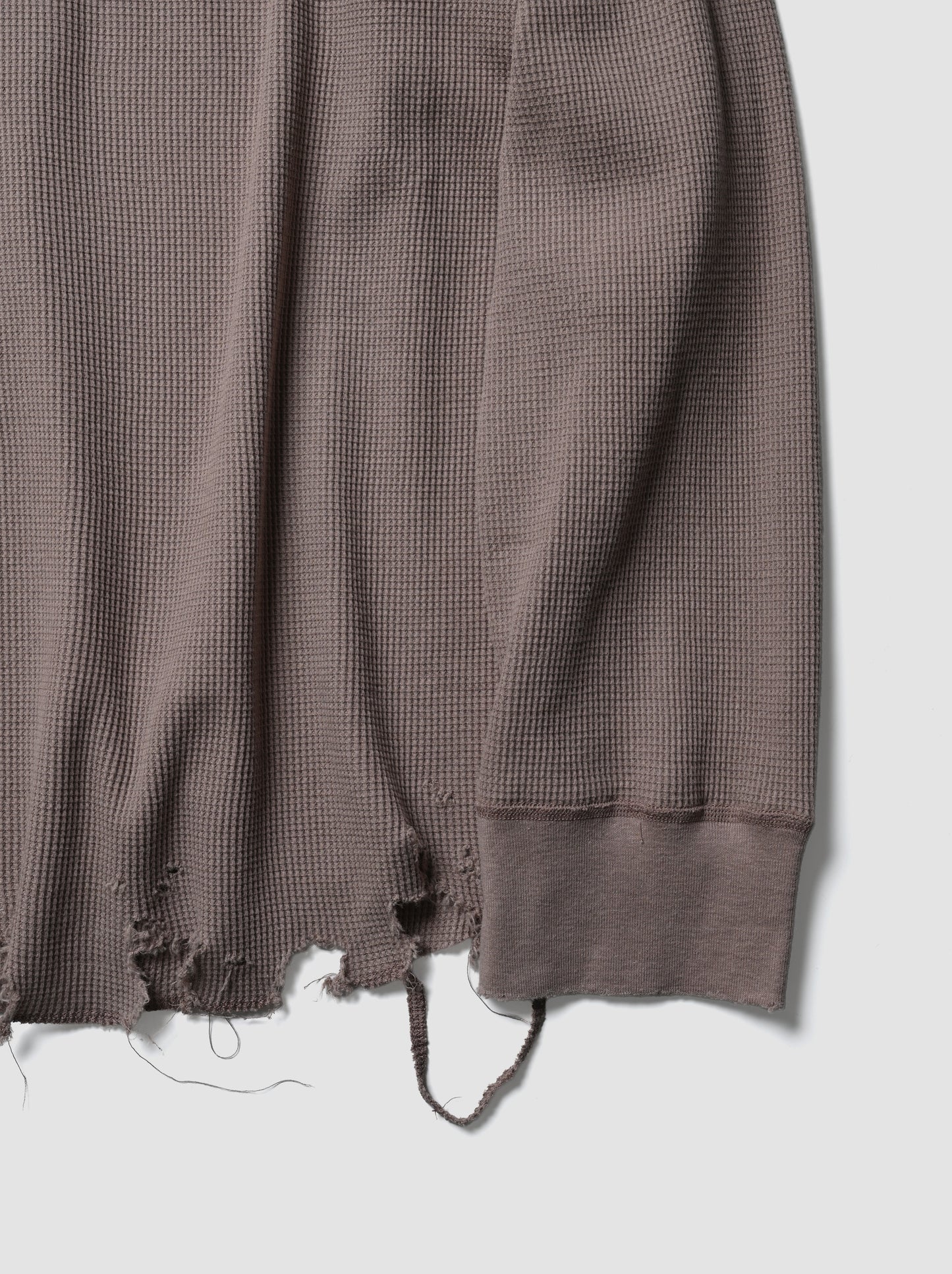 ANCELLM / DAMAGE WAFFLE CREW LS -P.BEIGE