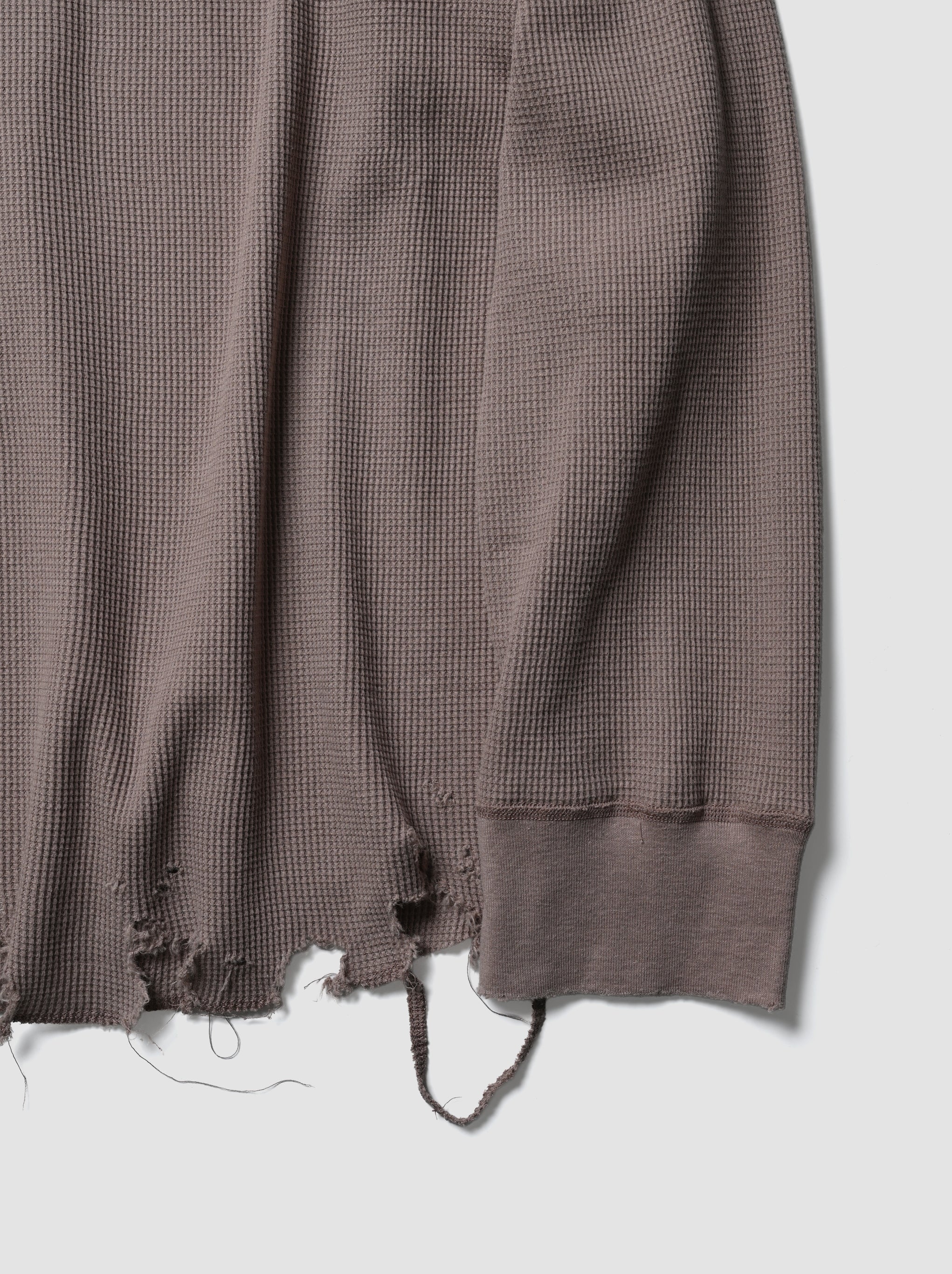ANCELLM / DAMAGE WAFFLE CREW LS -P.BEIGE