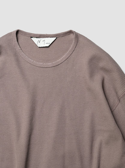 ANCELLM / DAMAGE WAFFLE CREW LS -P.BEIGE