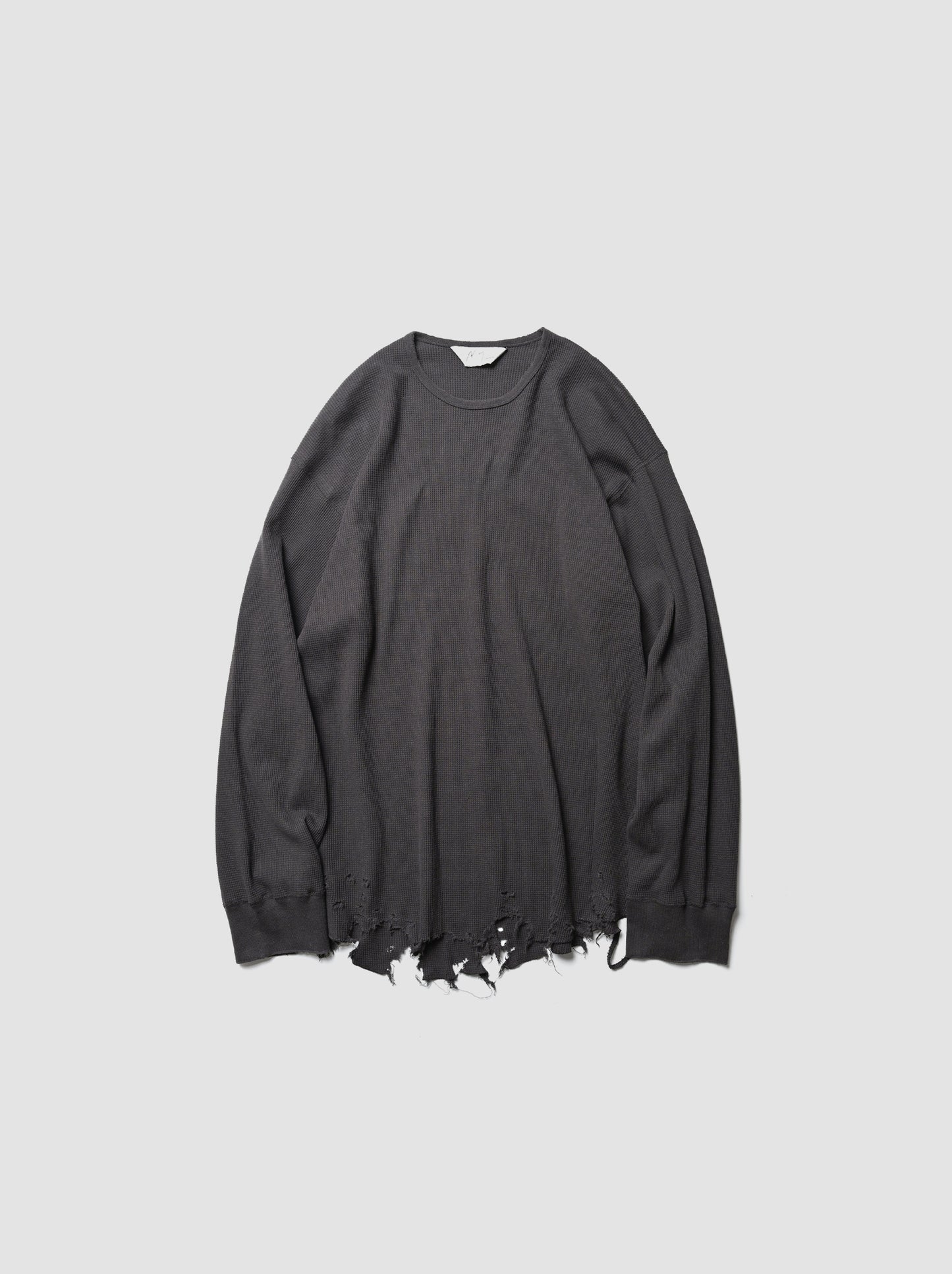 ANCELLM / DAMAGE WAFFLE CREW LS -D.BROWN