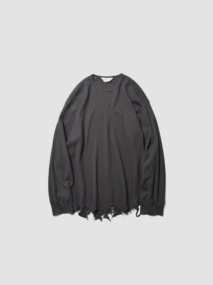 ANCELLM / DAMAGE WAFFLE CREW LS -D.BROWN