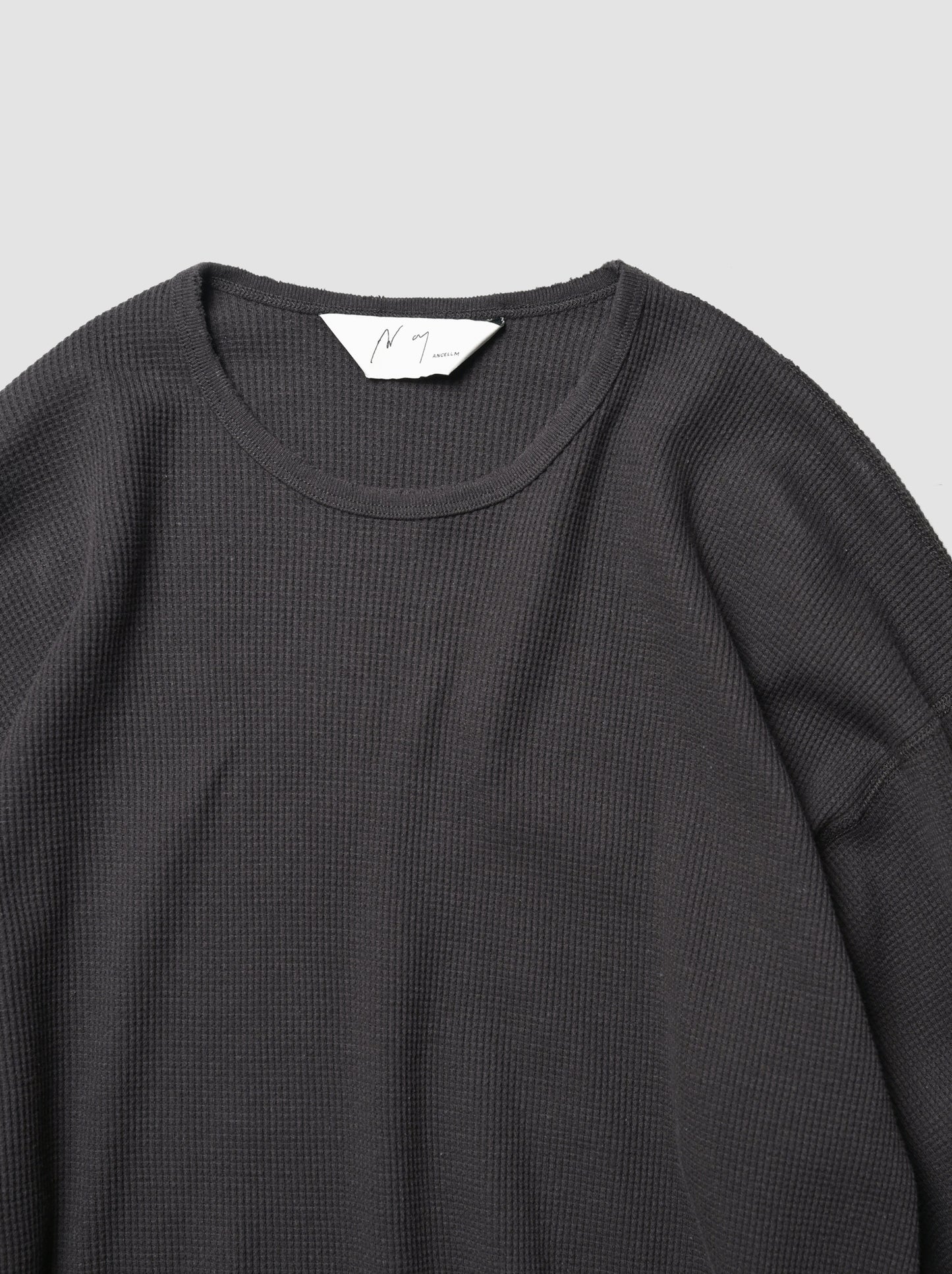 ANCELLM / DAMAGE WAFFLE CREW LS -D.BROWN