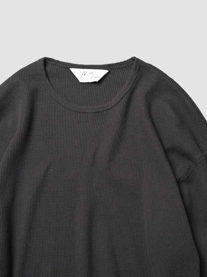 ANCELLM / DAMAGE WAFFLE CREW LS -D.BROWN