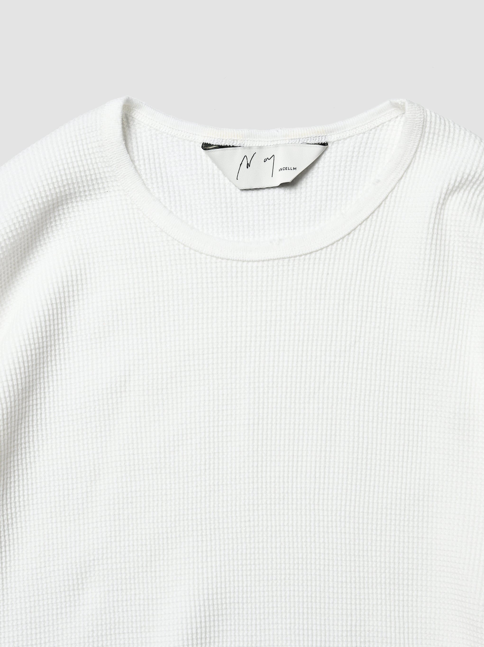 ANCELLM / DAMAGE WAFFLE CREW LS -WHITE – and father