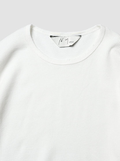 ANCELLM / DAMAGE WAFFLE CREW LS -WHITE
