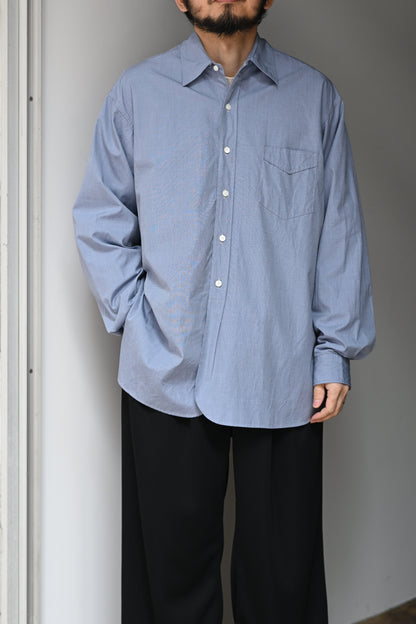 KAPTAIN SUNSHINE / Hakeme Chambray Classic Dress Shirt -BLUE