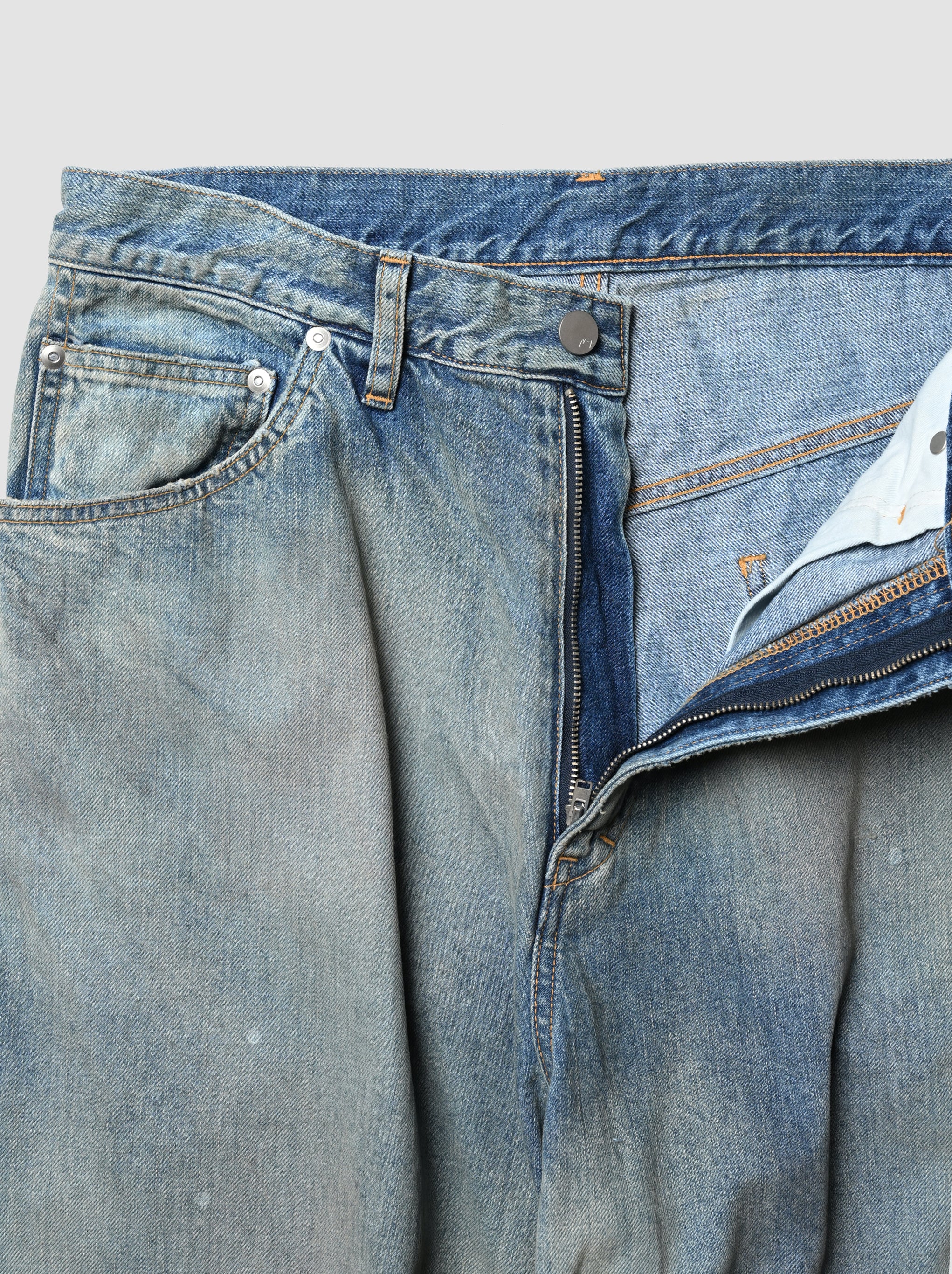 ANCELLM / #08 MIDDLE STRAIGHT 5P DENIM PANTS -INDIGO