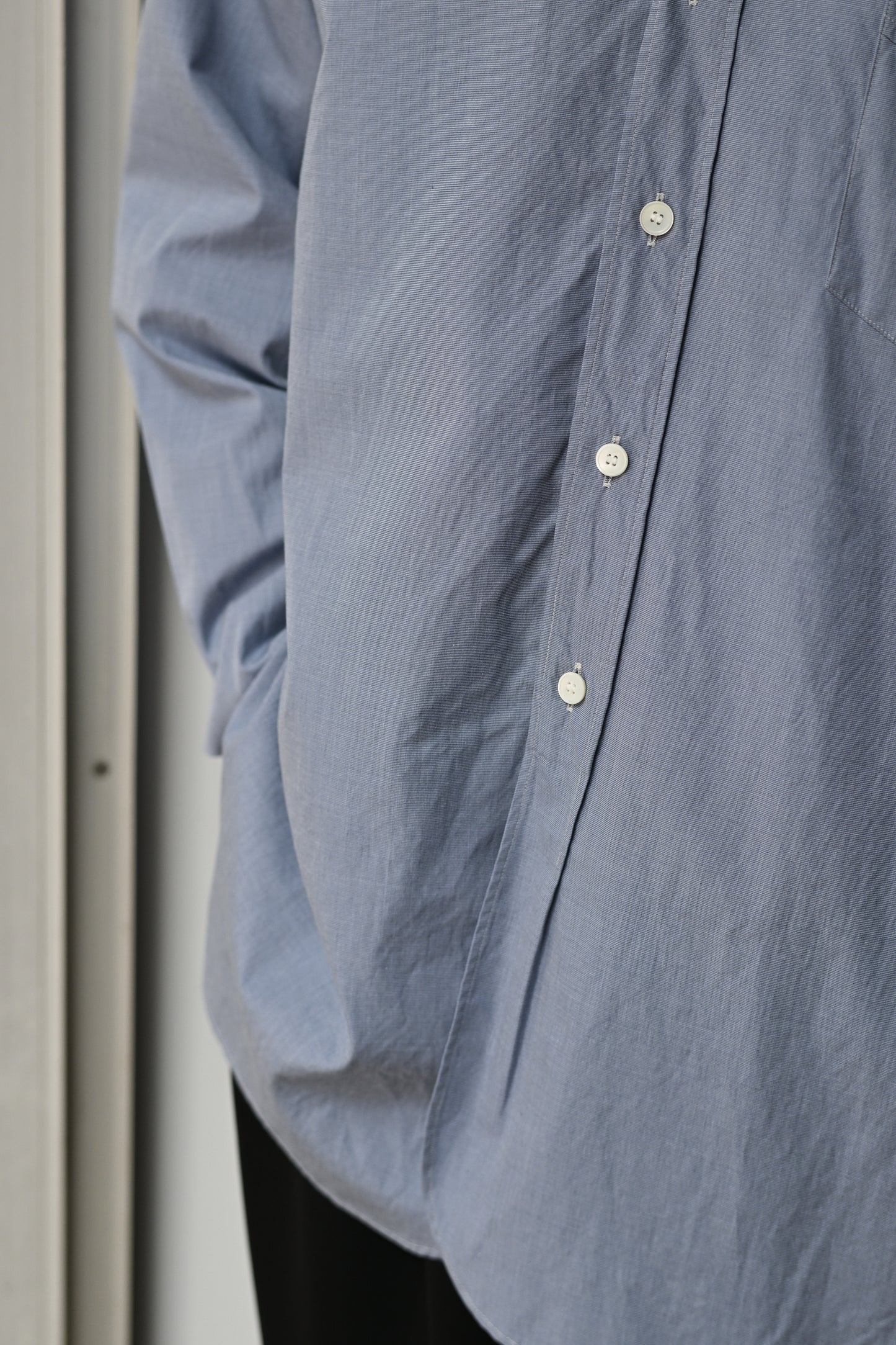 KAPTAIN SUNSHINE / Hakeme Chambray Classic Dress Shirt -BLUE