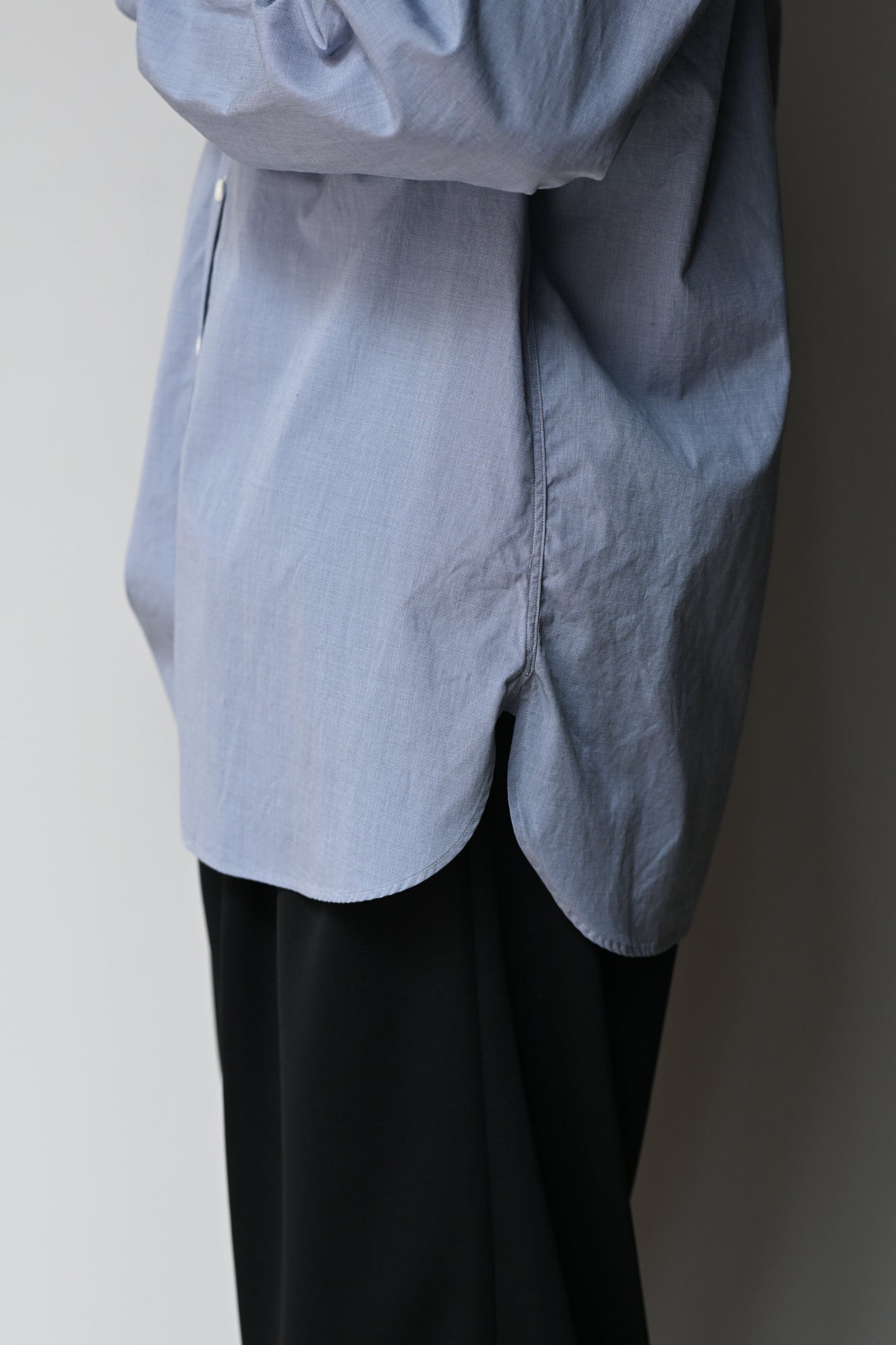 KAPTAIN SUNSHINE / Hakeme Chambray Classic Dress Shirt -BLUE