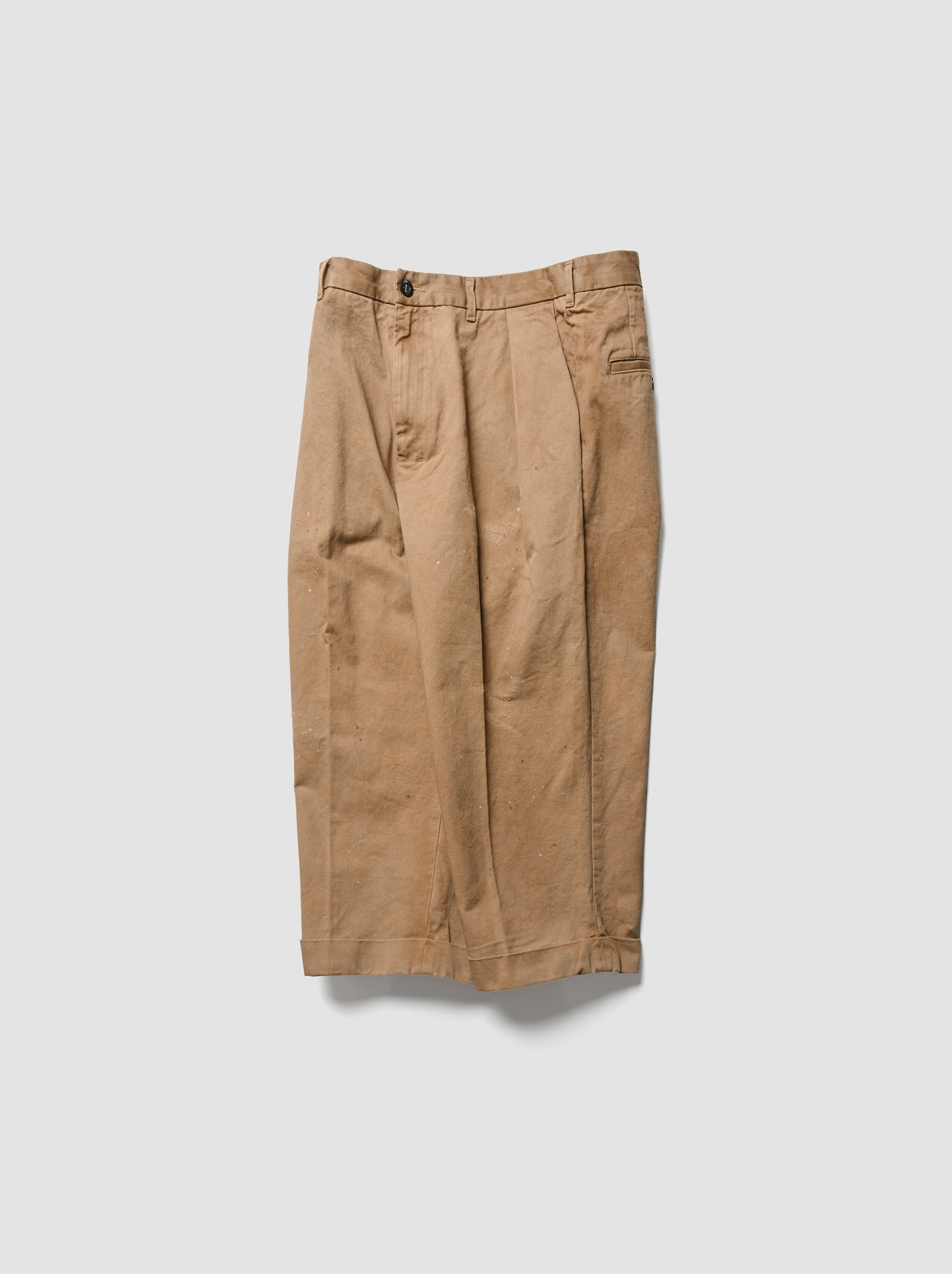 ANCELLM / DOUBLE-CUFF CHINO PANTS -BEIGE