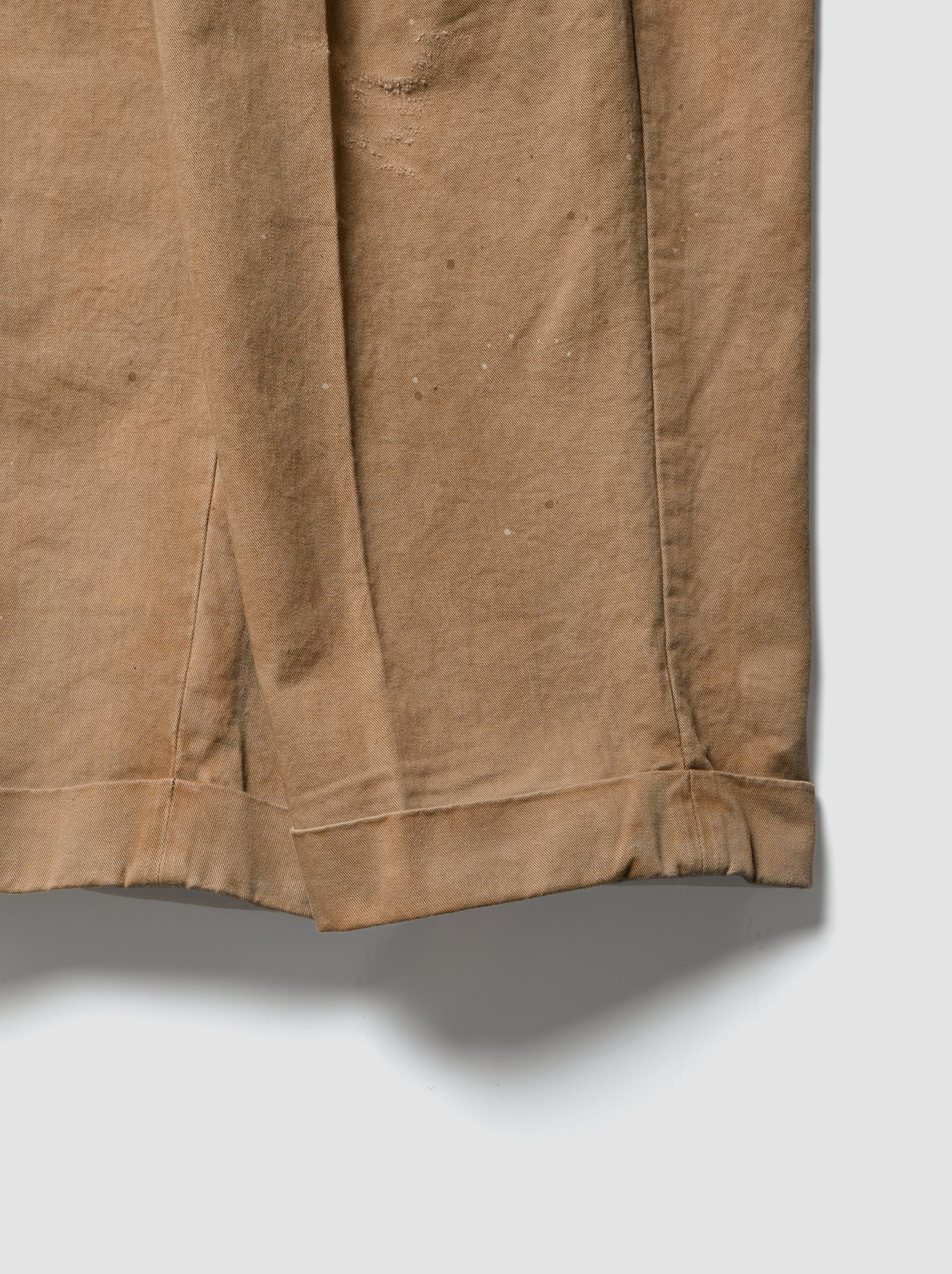 ANCELLM / DOUBLE-CUFF CHINO PANTS -BEIGE