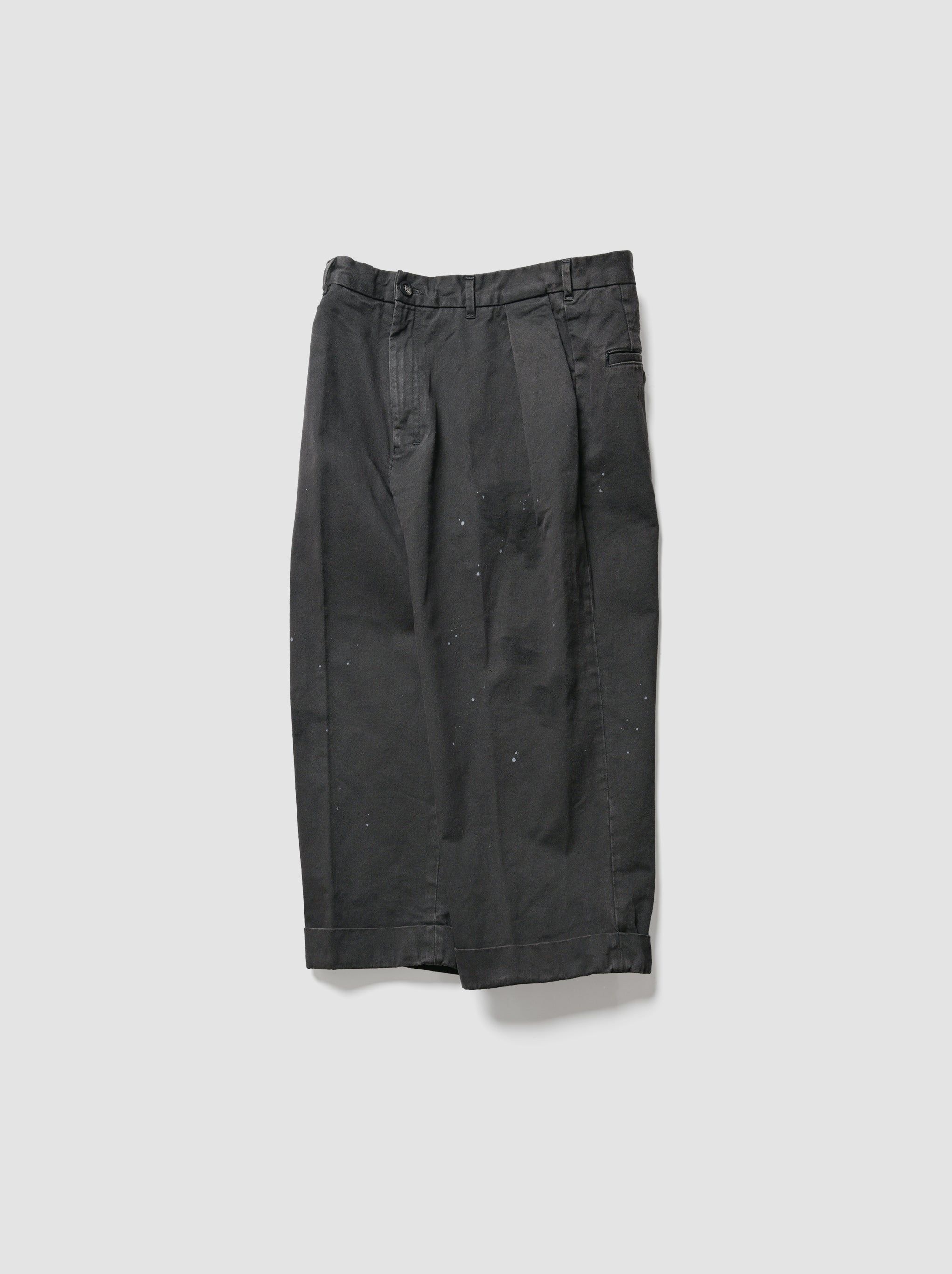 ANCELLM / DOUBLE-CUFF CHINO PANTS -BLACK