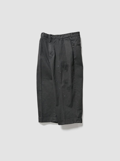 ANCELLM / DOUBLE-CUFF CHINO PANTS -BLACK