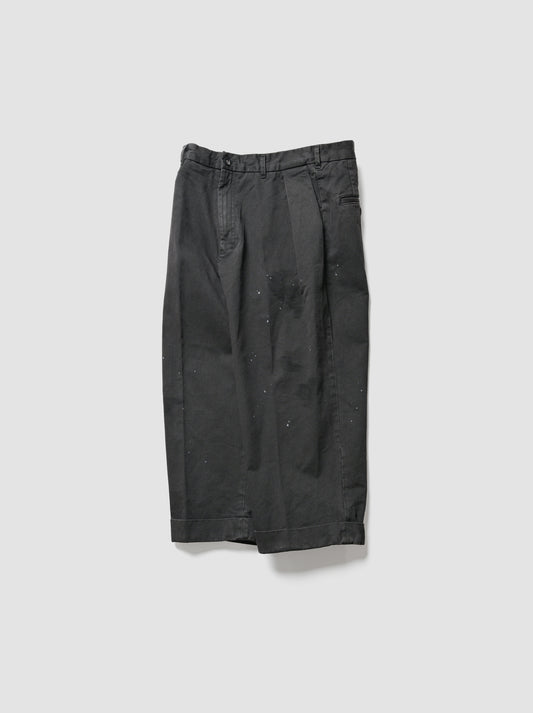 ANCELLM / DOUBLE-CUFF CHINO PANTS -BLACK