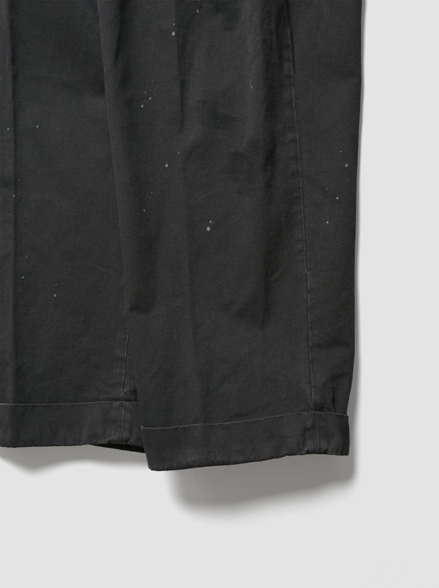 ANCELLM / DOUBLE-CUFF CHINO PANTS -BLACK