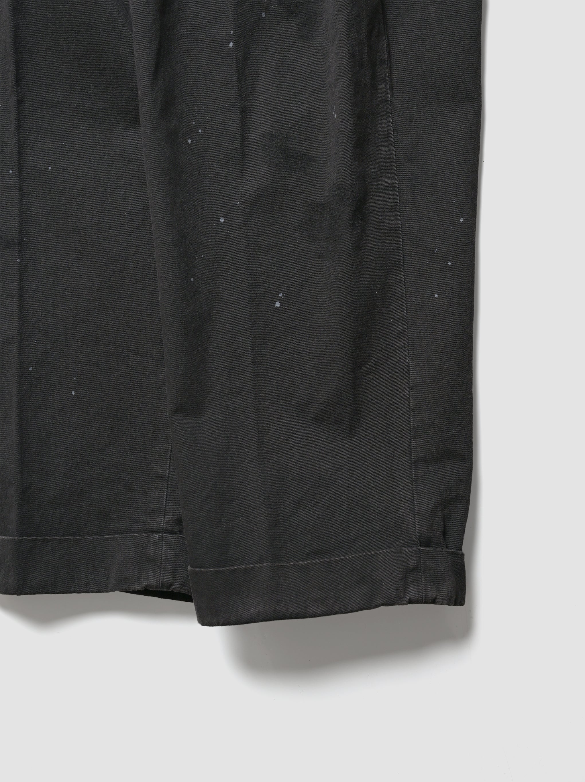 ANCELLM / DOUBLE-CUFF CHINO PANTS -BLACK