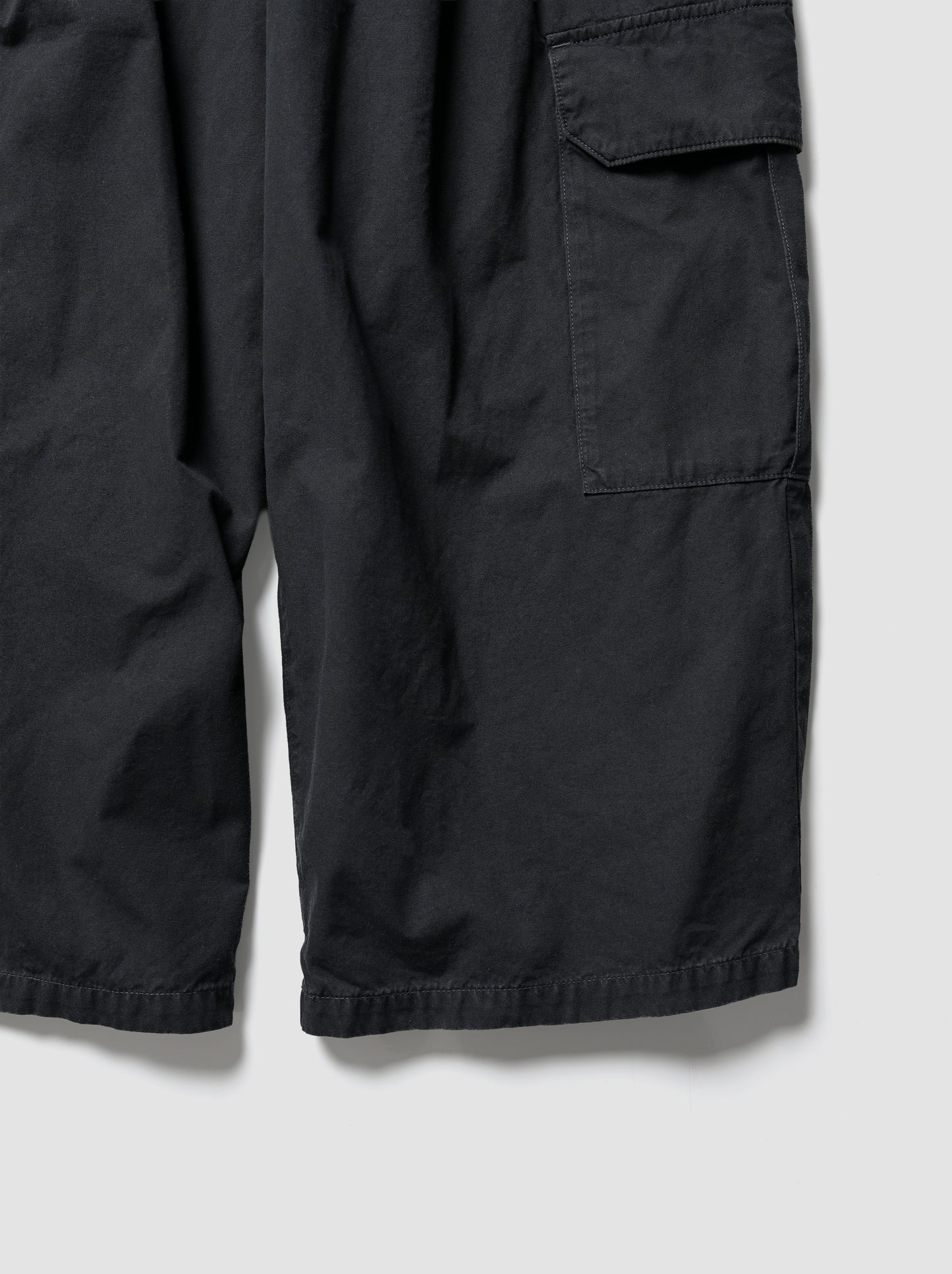 ANCELLM / POPLIN CARGO PANTS -BLACK