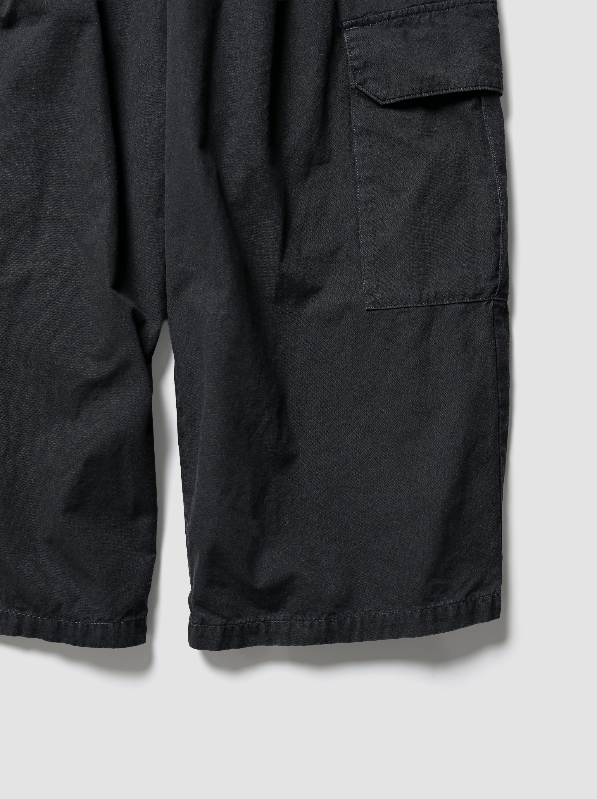 ANCELLM / POPLIN CARGO PANTS -BLACK