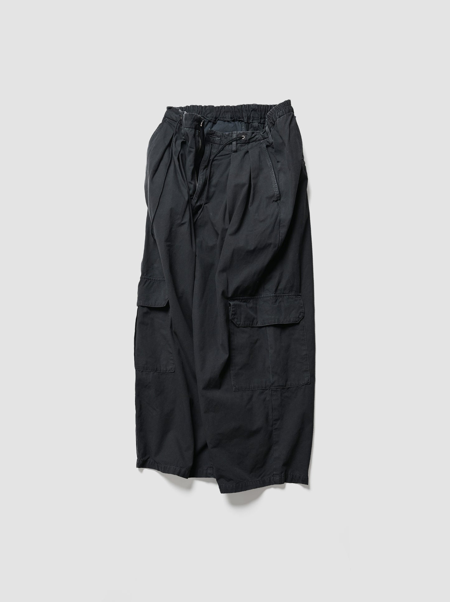 ANCELLM / POPLIN CARGO PANTS -BLACK
