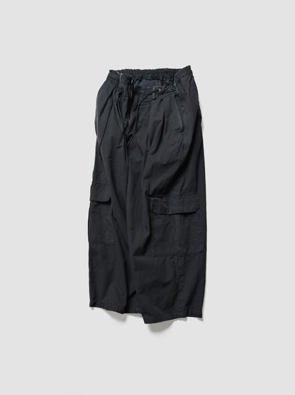 ANCELLM / POPLIN CARGO PANTS -BLACK